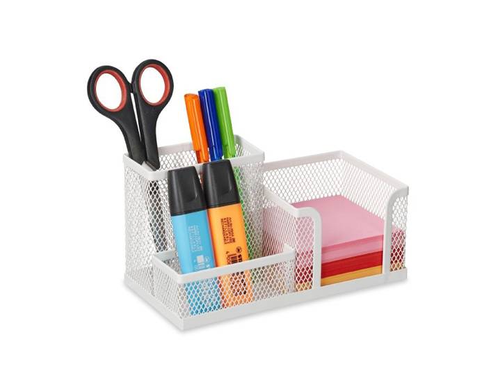Relaxdays Organiseur bureau avec 3 compartiments