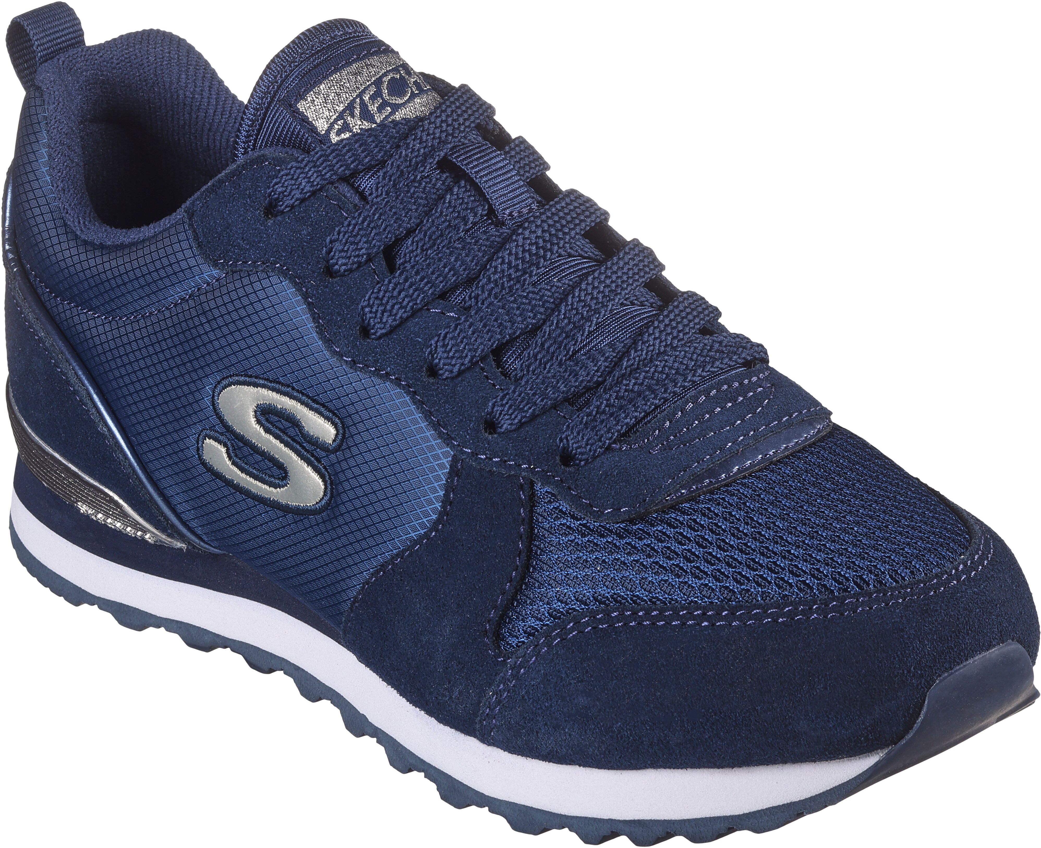 Skechers "OG 85 - GOLDN GURL" Schnürschuh, Original-Retro-Jogginschuh mit Air-Cooled Memory Foam navy 35, Textil