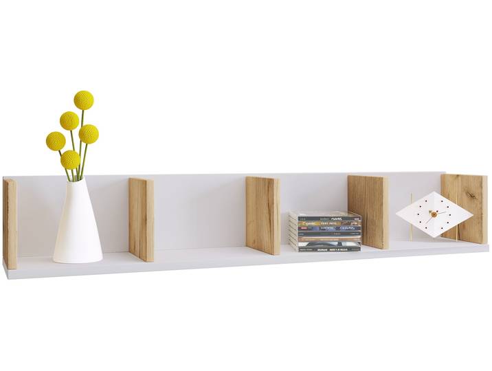 Wandregal VCM Holz Wandregal Hängeregal Wandboard Regal Honsa , braun (weiß, honig, eiche), B:97cm T:17cm, Regale, Wandregal