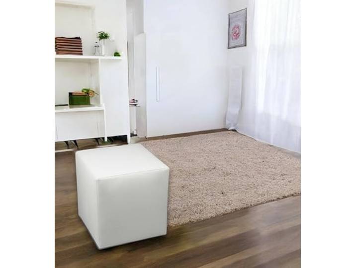 Talamo Italia - Pouf Acerbo, Mehrzwecksessel, Sitzsack, Hockerhocker, Made in Italy, 40x40 h42 cm, Weiß