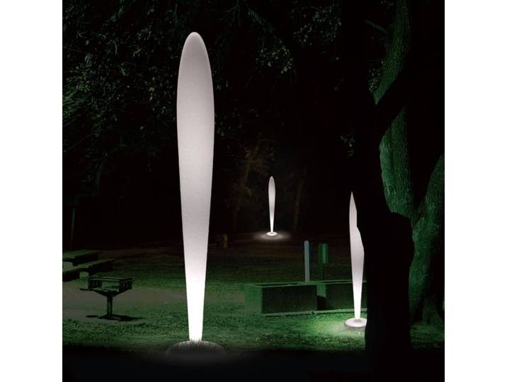 Linea Light Weiße Design-Stehleuchte PEGGY für außen, E27, weiß / opal, Kunststoff, Modern, Stehleuchte