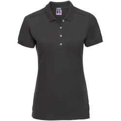 Russell Ladies Stretch Polo-Shirt Damen langer, schmaler Schnitt R-566F-0, black, XL