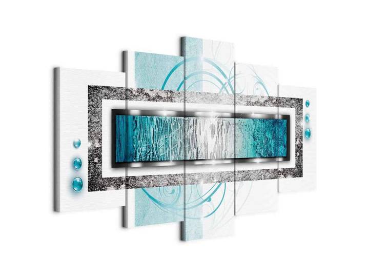 LEINWANDBILD Grau Türkis B: 100 cm