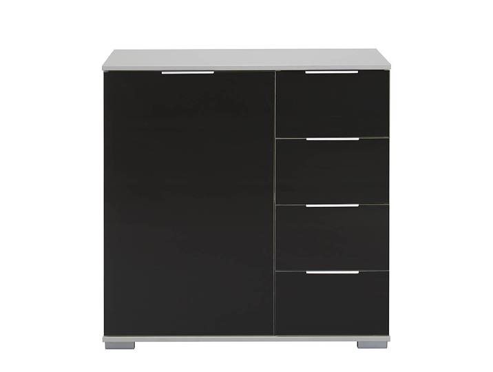 Commode combinée II 82 x 82 x 41cm Blanc/Noir/Noir/Blanc