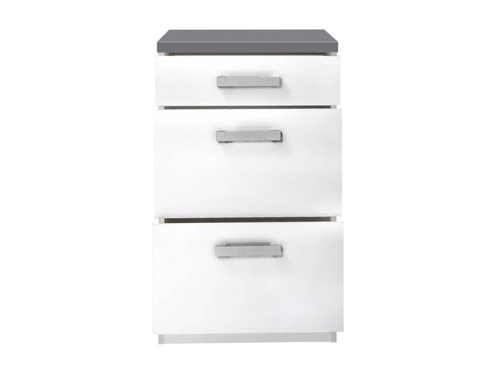 Unterschrank KOCHSTATION KS-Toronto , weiß (anthrazit, weiß), B:50cm H:85cm T:60cm, Holzwerkstoff, Schränke, Unterschrank