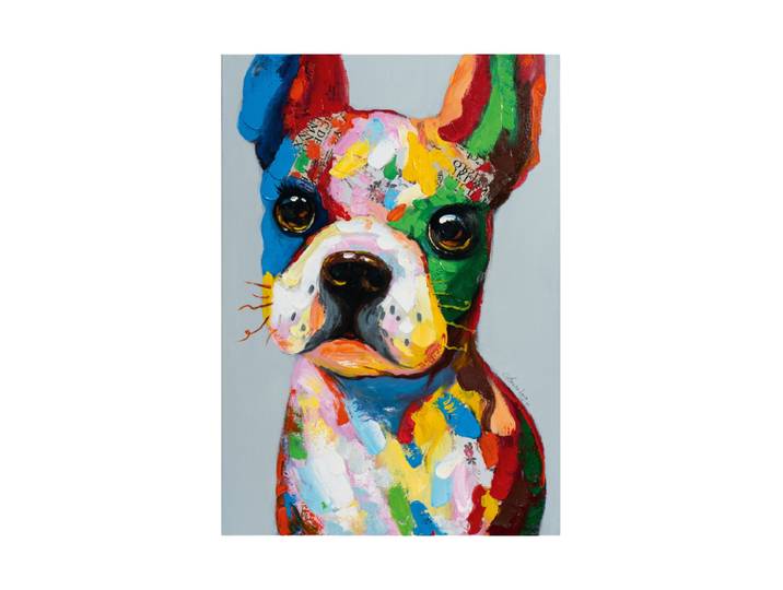 Handbemaltes Bild „Lustiger bunter Hund“ 70 x 100 cm Multicolor Crea Collection