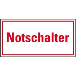 Schild I Hinweisschild Notschalter, Aluminium, 200x100mm