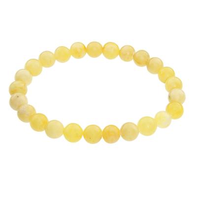 Armband OSTSEE-SCHMUCK "Ostsee-Schmuck Armband Kugel 8 mm Armband Kugel 8 mm", gelb, Armbänder, Damen, 19cm, Bernstein, Armband