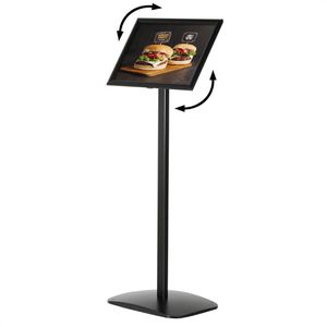 Update-Displays Infoständer aus Aluminium, schwarz, A3, 120 cm Höhe, Hoch- oder Querformat