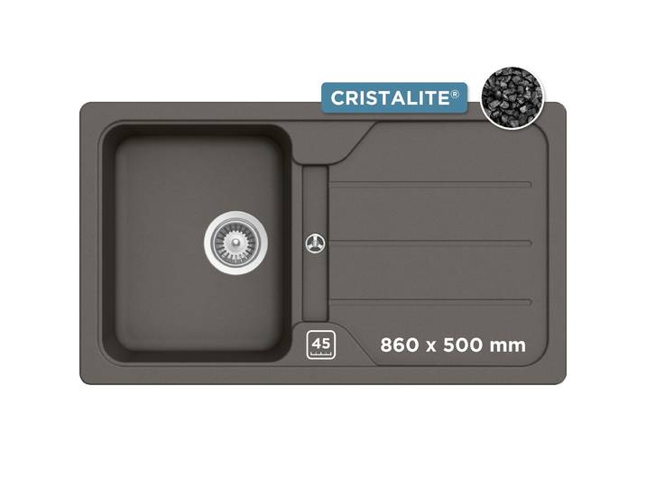 Granitspüle SCHOCK Formhaus , grau (asphalt), B:86cm H:29,8cm T:50cm, Domogranit, Küchenspülen, Granitspüle