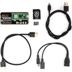 Pimoroni PicoVision PicoW + Zubehör Kit, 264kB SRAM, 2MB Flash, HDMI, 32GB MicroSD, USB Splitter, Entwicklungsboard + Kit