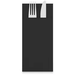 Plock GmbH Bestecktaschen "Point-to-Point" - 32 x 38 cm - schwarz- 1/8-Falz - 2500 Taschen
