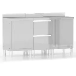 3-teilige gewerbliche Küchenschränke aus Edelstahl, Modell Atelier