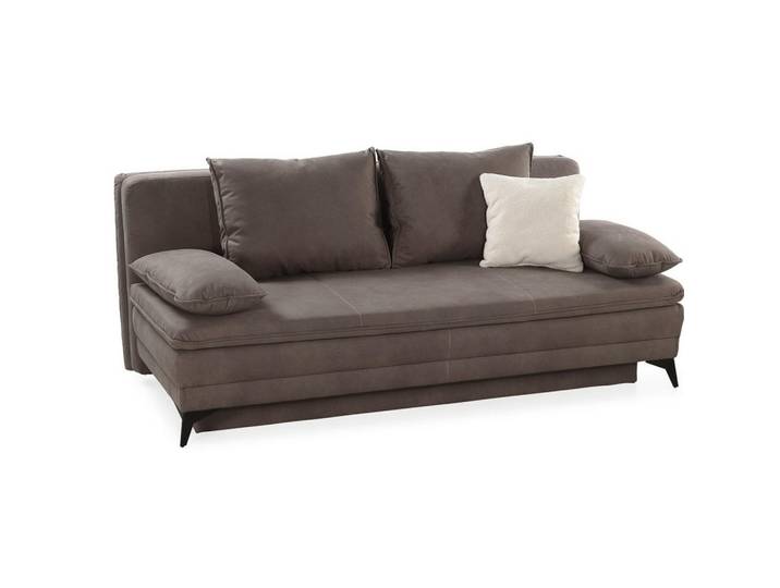 luma-home Dauer-Schlafsofa Wellenunterfederung integr.Topper Bettkasten B202/T105/H90 cm, Liegefläche 158x199 cm, Mikrofaser Braun / 15158, Metall, Füllung: Kaltschaum, einzeln stellbar,Rechteckig, 202x90x105 cm, Babymöbel & Kindermöbel, Kinderzimmer & Jugendzimmer, Schlafsofas