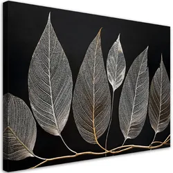 WANDBILD minimalismus hinterlässt zweig glamour silber