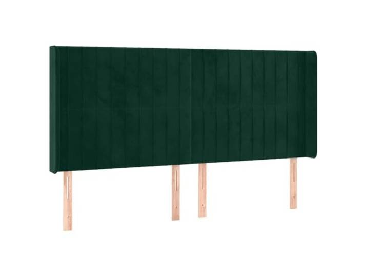 KTHLBRH Kopfteil aus Samt, dunkelgrün, 203 x 16 x 118/128 cm Weicher Samt, Beine aus Massivholz, höhenverstellbar, Rückenstütze, einfache Montage