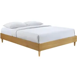 Bett für Erwachsene 160 x 200 cm mit Bettkasten aus hellem Holzfurnier AYO