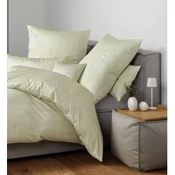 Janine Bettwäsche MILANO Mako-Satin 45119 limone minze 155x220 cm + 80x80 cm