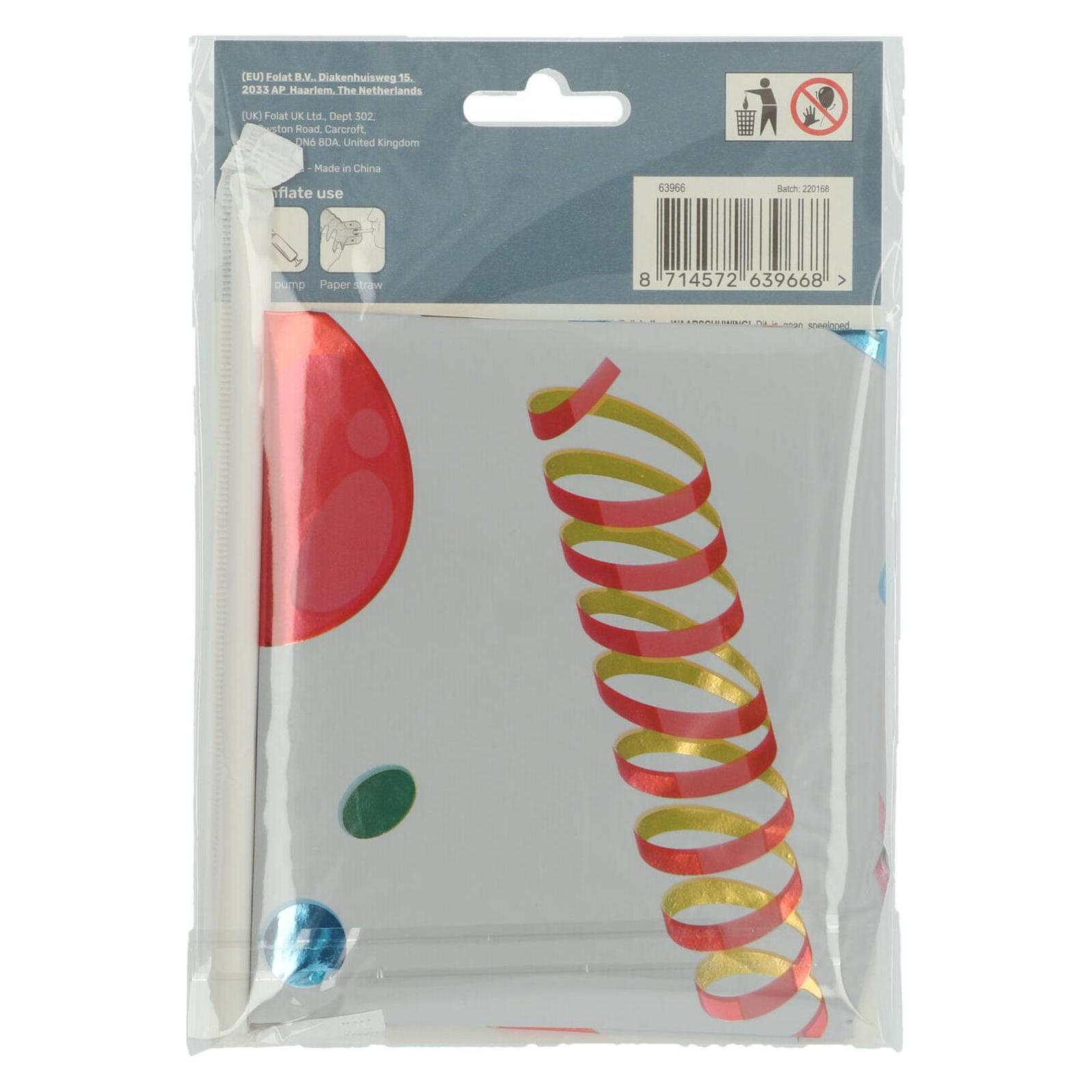 Folat Stehender Folienballon Joyful Party Nummer 6 -72cm (1x) (63966)