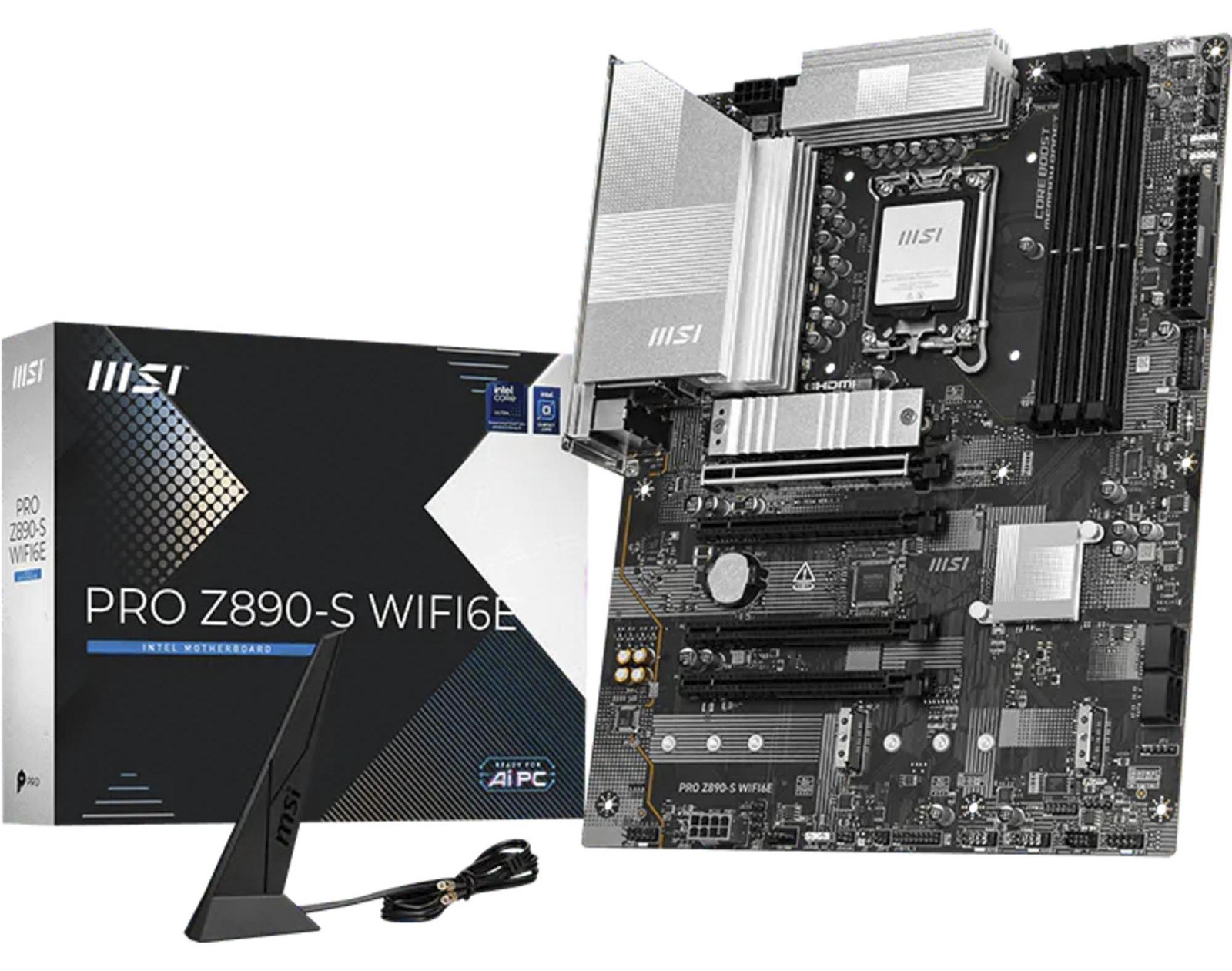 MSI PRO Z890-S WIFI6E ATX Moederbord met LGA1851 socket, Z890 chipset, Wi-Fi 6E en Bluetooth