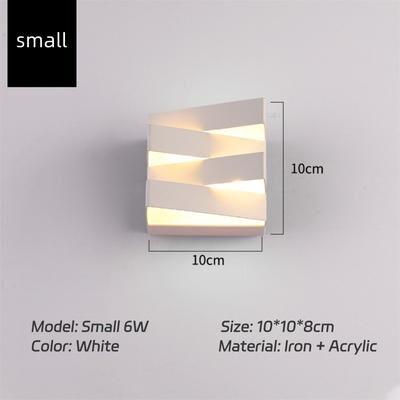 Combo Retail Shop Modern Outdoor Square Wall Lamp, LED Villa Garden Light, Porch, Bedroom & Walkway Lighting, Stylish Outdoor Decor white Small 7w