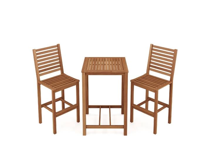 Gartenbar Set Holz CANELA 3-teilig