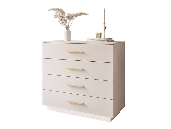 KOMMODE LINA KASCHMIR 95 cm mit LED-Beleuchtung Griffe Goldmatt
