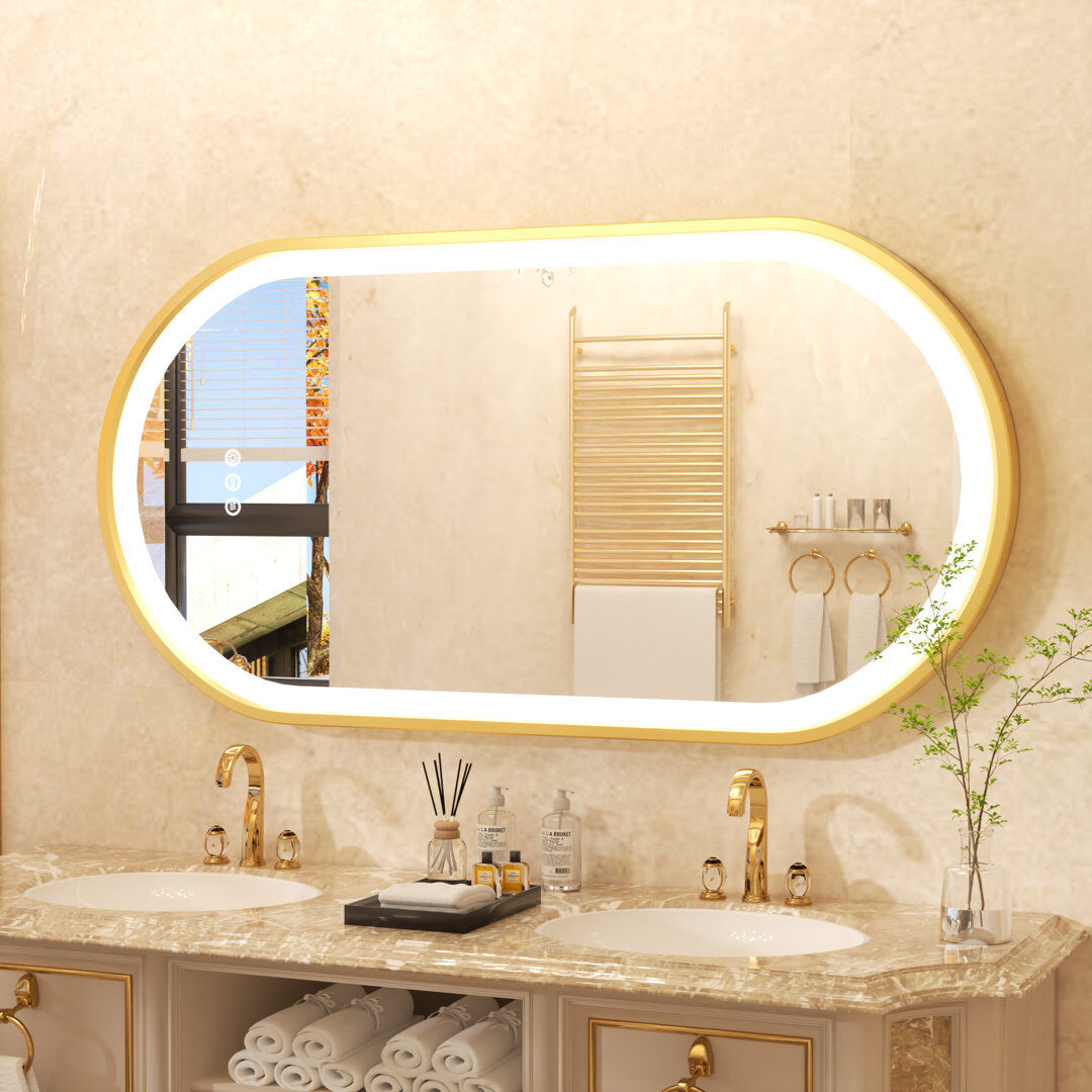Fairmont Park Ashlie Oval Vanity Mirror Gold 120cm x 60cm