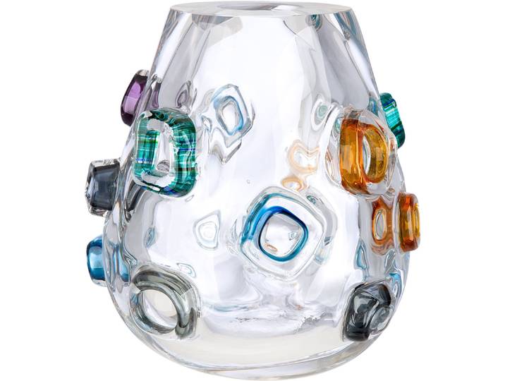 Tischvase GILDE Vase bauchig Maledivia , transparent (klar), B:21,5cm H:22,5cm T:21,5cm Ø:21,5cm, Glas, Vasen, Tischvase