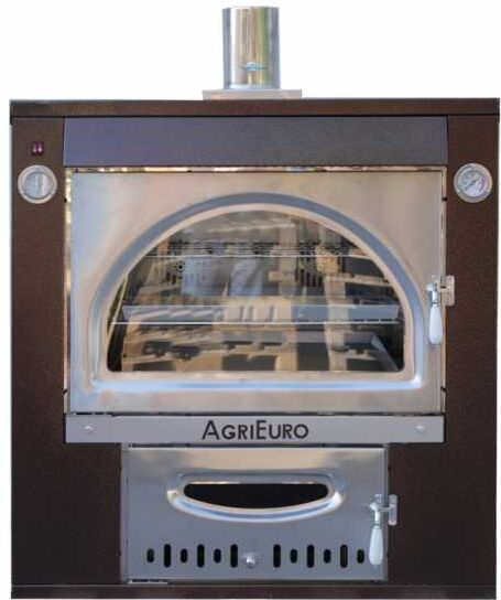 AgriEuro TOP-LINE Forno a legna da incasso Maximus 80 Deluxe INC INOX - Smalto ramato