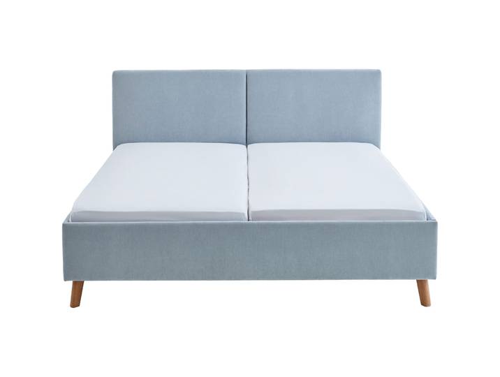 Bett Nola hellblau Stoff 180 x 200 cm - Bett