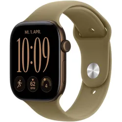 Apple Watch Series 12 GPS 46mm Dark Bronze Aluminium Gehäuse mit Olive Sport Band - S/M