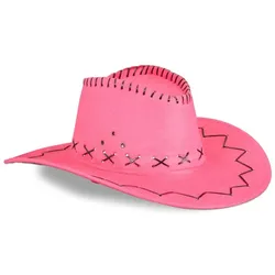 Relaxdays 10 x Cowboyhut Fasching pink Rosa,Schwarz