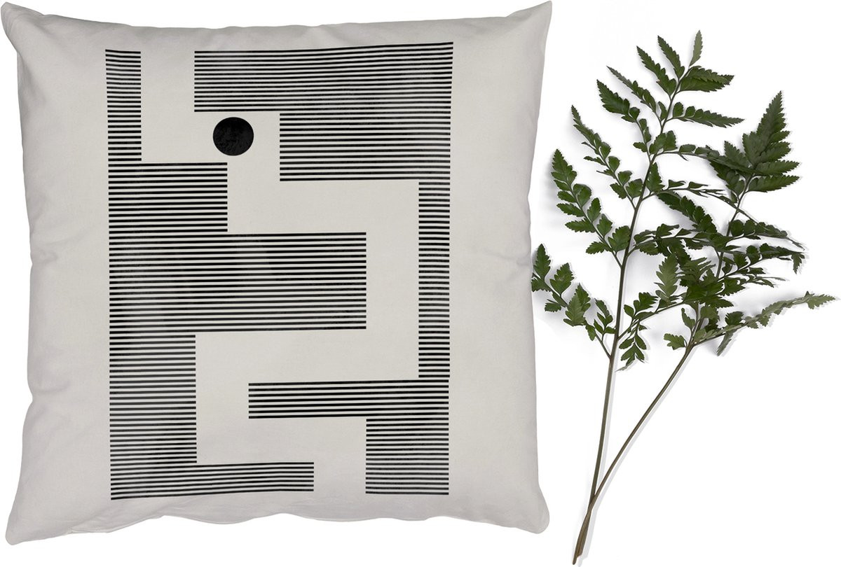 PillowMonkey Sierenkussen Doolhof Abstract Minimalisme 50 x 50 cm
