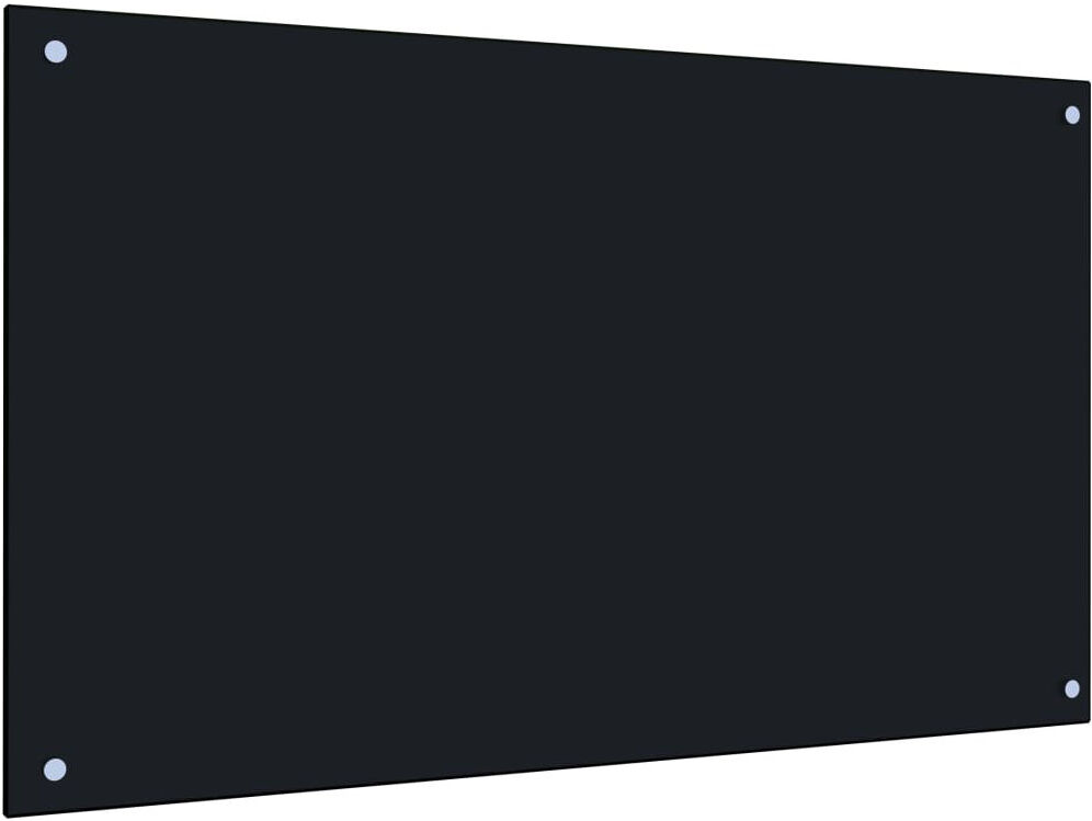 Symple Stuff Howland Glass Peel and Stick Field Tile Black 60cm H x 100cm W