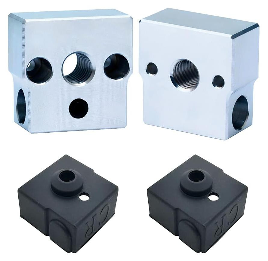 Selius Aluminium Verwarmingsblok met Siliconen Sokken voor 3D Printer Hotend, 2 stuks