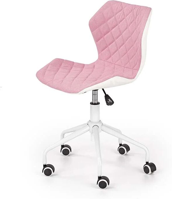 garneroarredamenti Sedia per scrivania ragazzi in tessuto ecopelle rosa bianco Bilbao