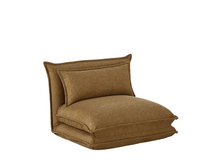 Chauffeuse convertible 1 place en tissu - bronze