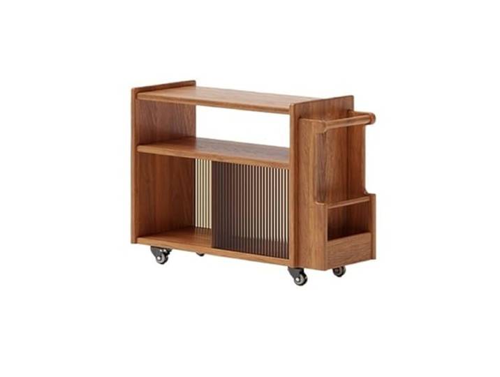 9bbhfJw4R Couchtisch im Landhausstil Sofa-Beistelltisch mit Rollen, Home-Sofa-Seitenschrank, Aufbewahrungswagen(Natural)