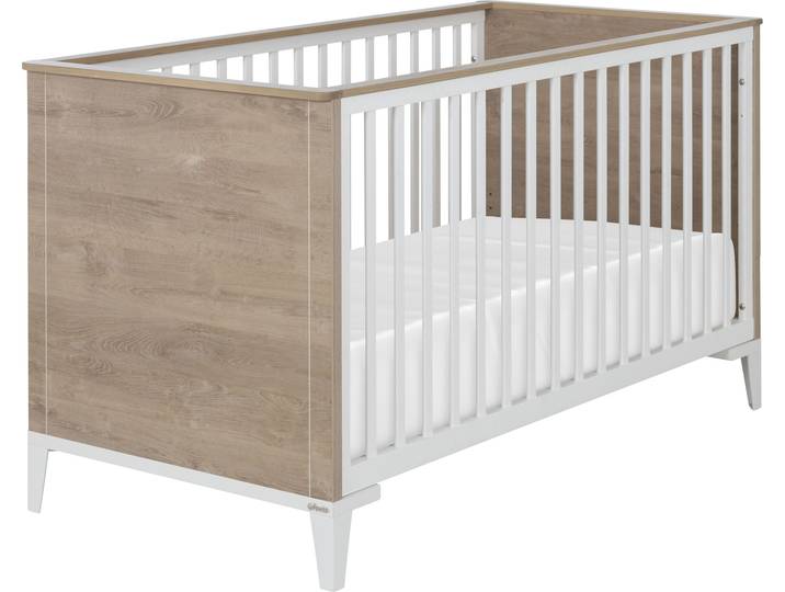 Babybett GALIPETTE MARCEL , weiß (eiche blond, weiß), B:74cm H:84cm L:150cm, Holzwerkstoff, Babybetten, Babybett