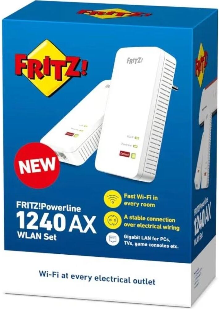 Fritz Powerline 1240 Ax Wlan Set Mesh 2xgbe 20003038 Talla Única Unisex