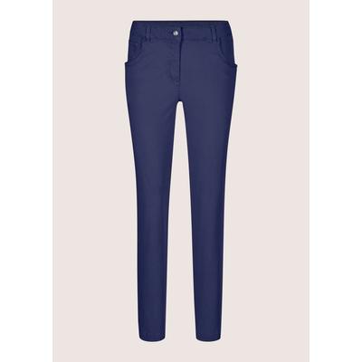 Stoffhose MADELEINE "Hose Schlanke Five-Pocket mit Stretch-Komfort", Damen, Gr. 38, N-Gr, blau (nachtblau), Obermaterial: 71% Baumwolle CO. 26% Modal CMD. 3% Elasthan EL., Hosen Stoffhose