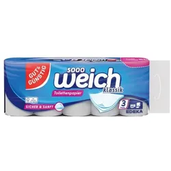 Gut & Günstig Toilettenpapier »klassik« 3-lagig 10 Rollen weiß