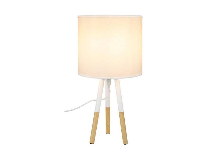 Nettlife Tischleuchte Rostock 19/19/39.6 cm, Weiß, E27, 19x39.6x19 cm, Lampen & Leuchten, Innenbeleuchtung, Tischlampen