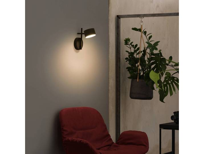 OSRAM Wandleuchte Decor Kyoto, dimmbar, schwarz, für Wohn- / Esszimmer, Aluminium, Modern