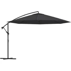 vidaXL Ampelschirm mit Aluminium-Mast 350 cm Schwarz