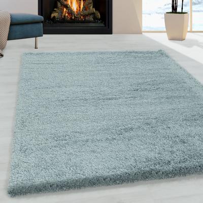 Hochflor-Teppich AYYILDIZ TEPPICHE "FLUFFY 3500, auch als Läufer und in Rund", blau, B:200cm H:50mm L:290cm, Polypropylen (PP), Teppiche, Langflor, Shaggy, uni, robust, Wohnzimmer