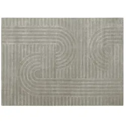 Handweb-Teppich  Missouri , braun , Viskose,Wolle , Maße (cm): B: 190