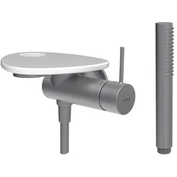 Laufen Einhand-Duschmischer ADA, PVD Inox / Marmor weiß