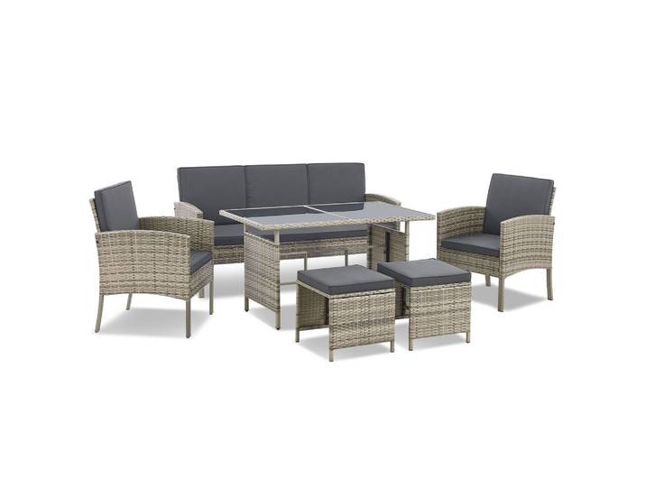 SITZGRUPPE Turin dunkelgrau Polyrattan